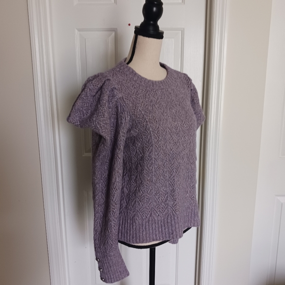 Veronica Beard Nova Puff Sleeves Alpaca and Merino Wool Blend Sweater - Picture 5 of 13